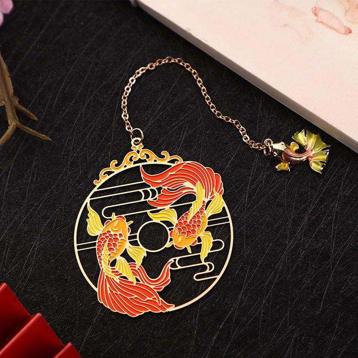 Buddha Stones Gold Koi Fish Metal Brass Hollow Bookmark - Koi Fish&Envelope - image 4
