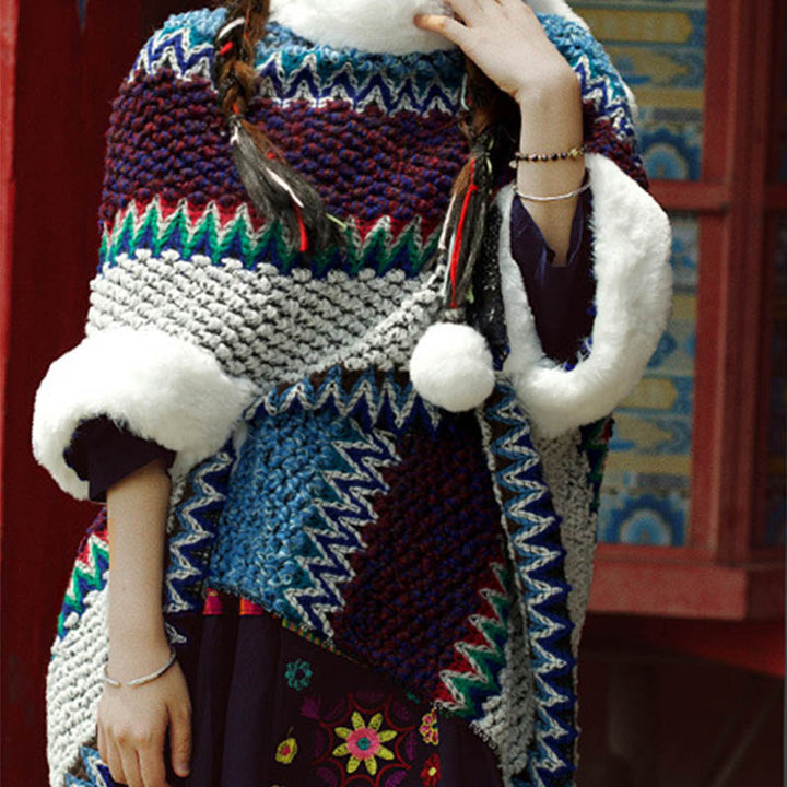 Buddha Stones Tibetan Multicolored Striped Shawl Winter Cozy Travel Scarf Wrap - image 37