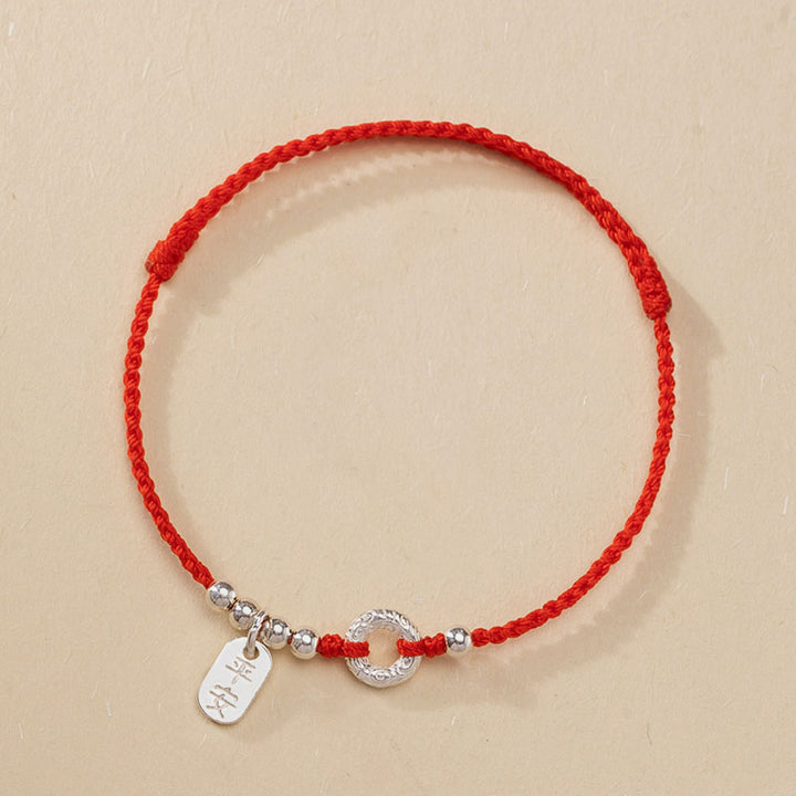 Buddha Stones 925 Sterling Silver Auspicious Clouds Peace Buckle Safe And Sound Bracelet Anklet - image 7