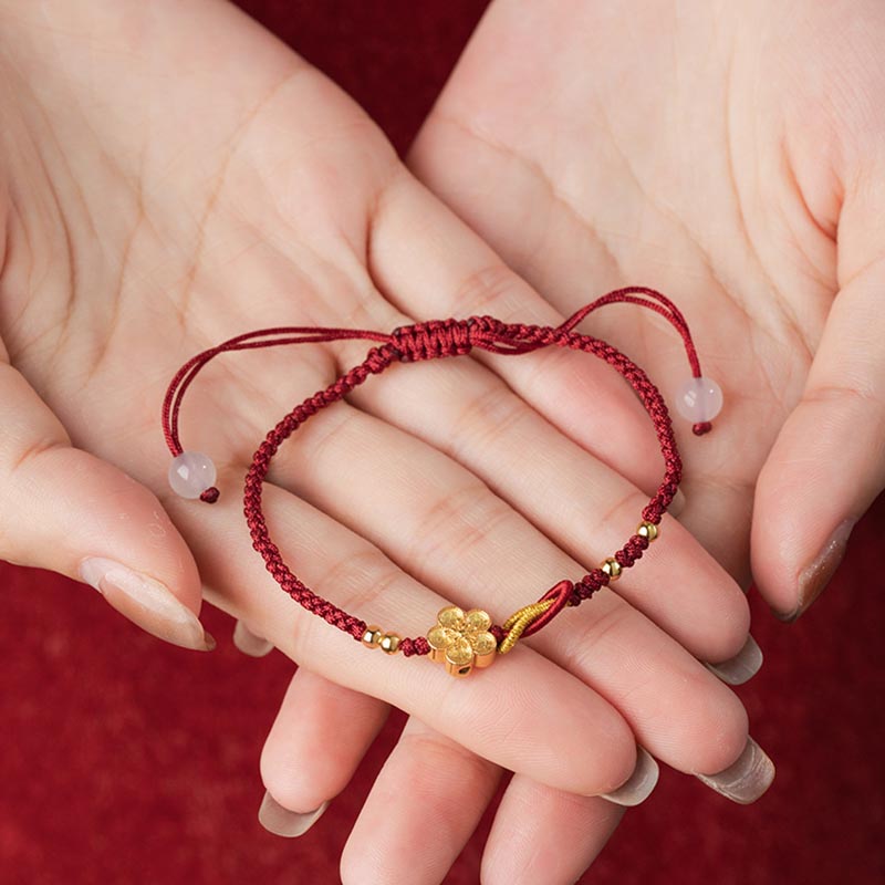 Buddha Stones Handmade 925 Sterling Silver Cherry Blossoms Sakura Chalcedony Luck Bracelet - image 7