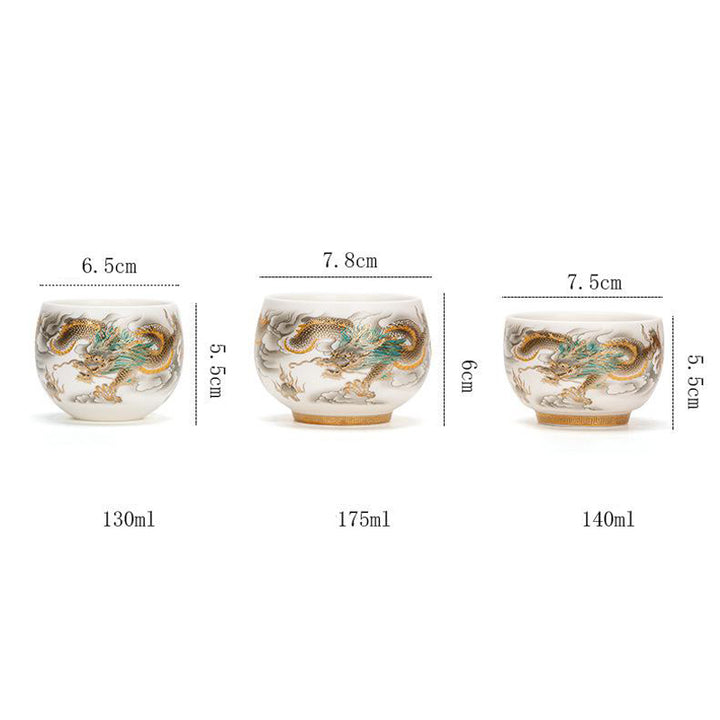 Buddha Stones Dragon Phoenix Auspicious Clouds Ceramic Teacup Kung Fu Tea Cup With Gift Box - image 21