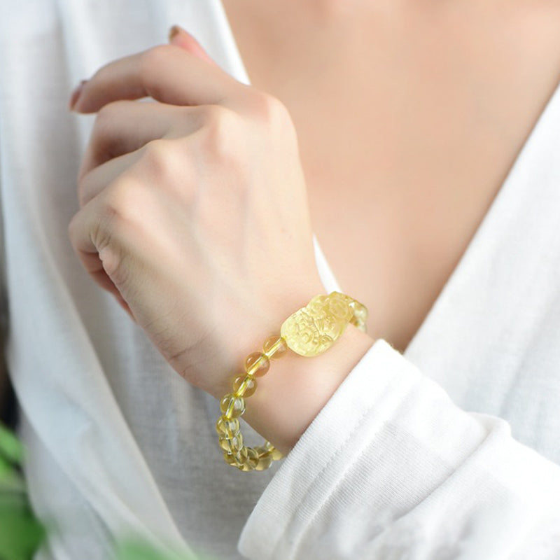 Buddha Stones FengShui Citrine PiXiu Wealth Bracelet - image 6