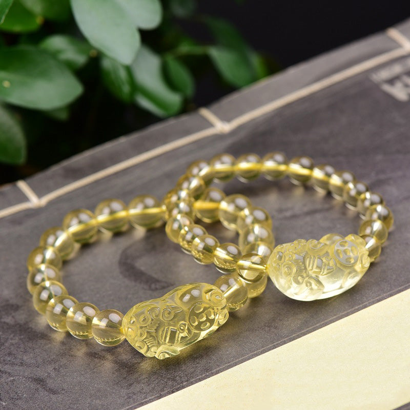 Buddha Stones FengShui Citrine PiXiu Wealth Bracelet - image 5