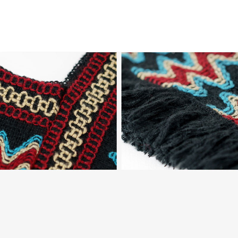 Buddha Stones Tibetan Shawl Striped Knitted Tassels Pullover Winter Cozy Travel Scarf Wrap - image 10