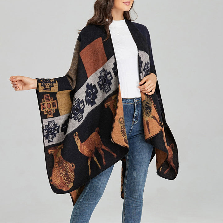 Buddha Stones Tibetan Shawl Deer Vase Geometric Shapes Winter Cozy Travel Scarf Wrap - image 20