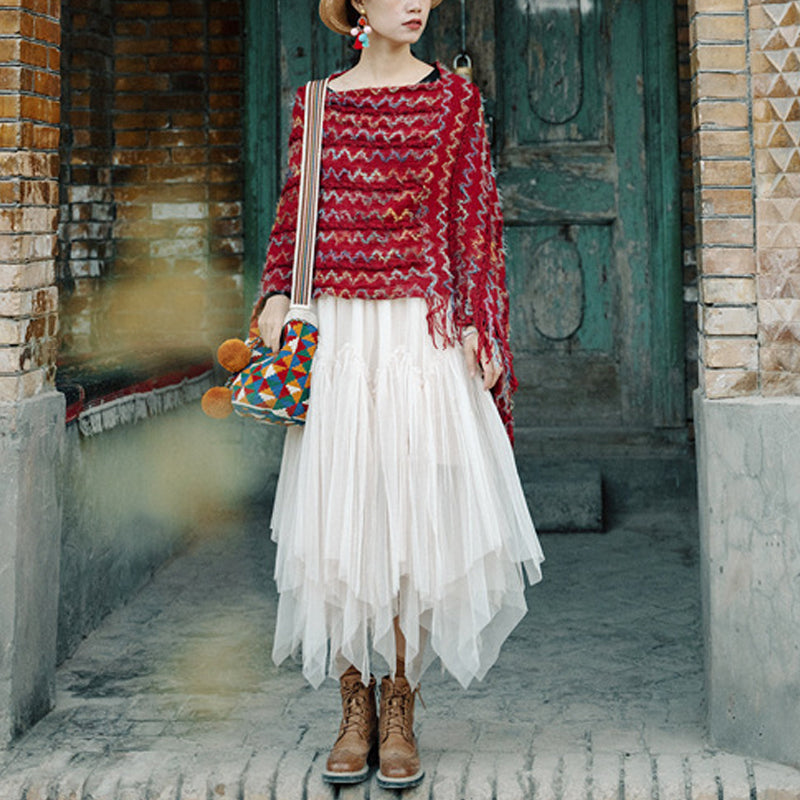 Buddha Stones Tibetan Colorful Striped Shawl Tassels Pullover Winter Cozy Travel Scarf Wrap - image 11