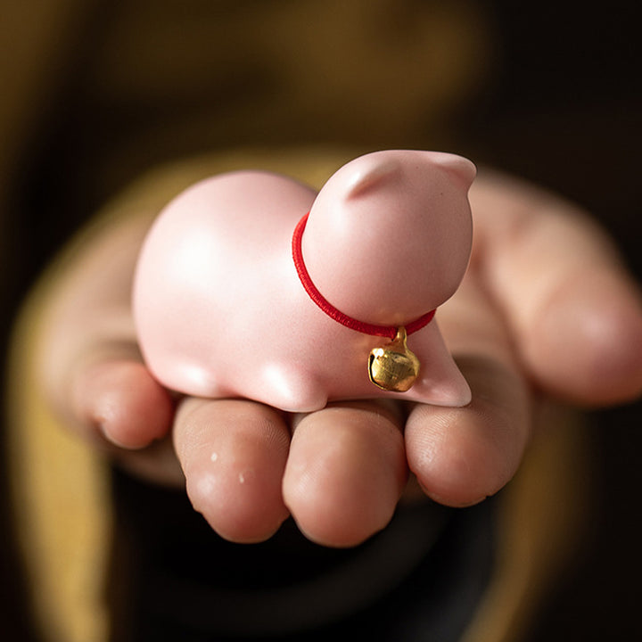 Buddha Stones Mini Small Cute Cat Tea Pet Ceramic Home Desk Figurine Decoration - image 19