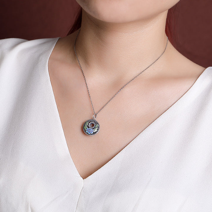 Buddha Stones 999 Sterling Silver Koi Fish Fu Character Lotus Peace Buckle Wealth Necklace Pendant - image 7