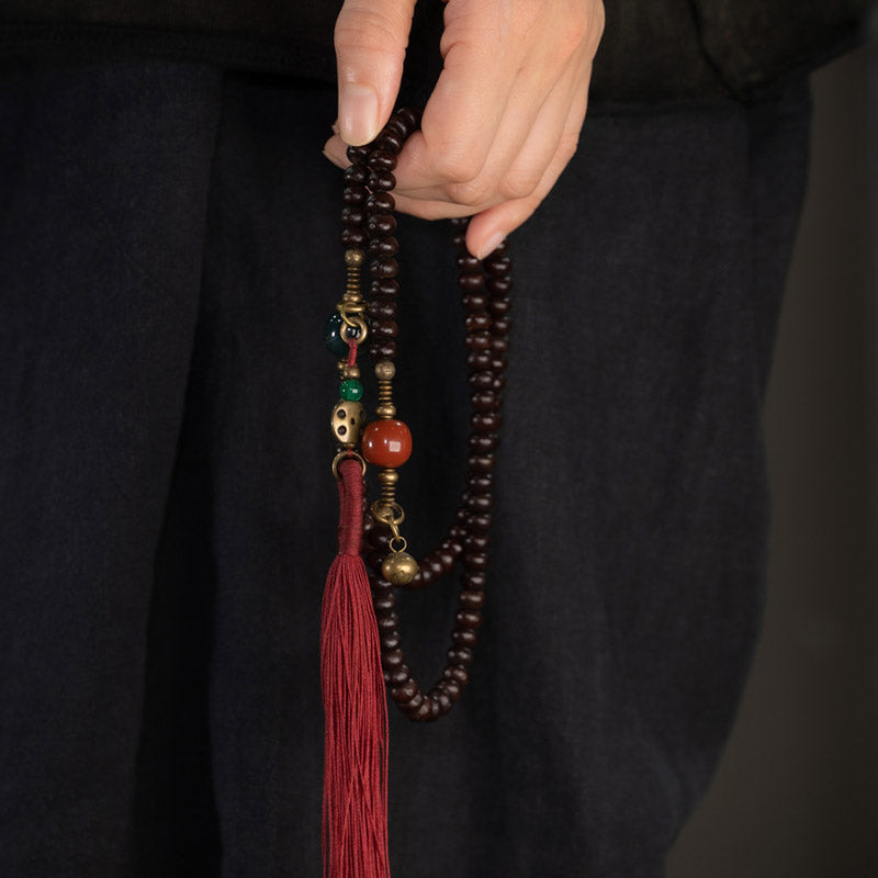 Buddha Stones 108 Mala Beads Natural Tibet Purple Bodhi Seed Auspiciousness Bracelet - image 4