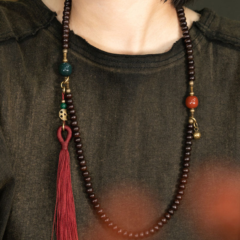 Buddha Stones 108 Mala Beads Natural Tibet Purple Bodhi Seed Auspiciousness Bracelet - image 10