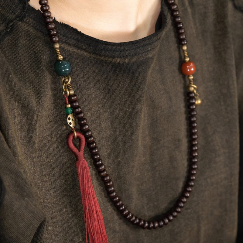 Buddha Stones 108 Mala Beads Natural Tibet Purple Bodhi Seed Auspiciousness Bracelet - image 9