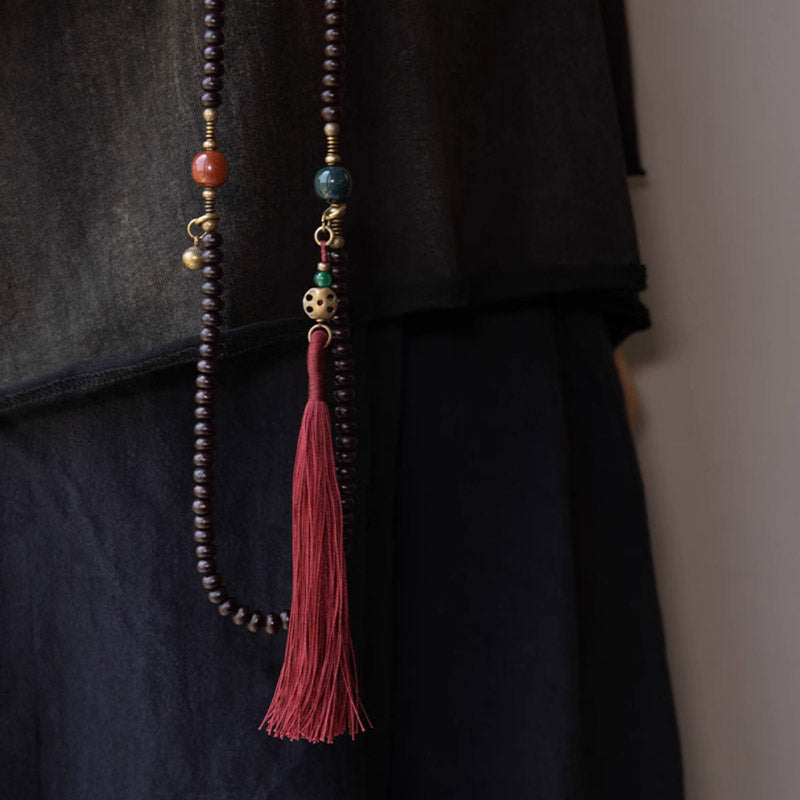 Buddha Stones 108 Mala Beads Natural Tibet Purple Bodhi Seed Auspiciousness Bracelet - image 12