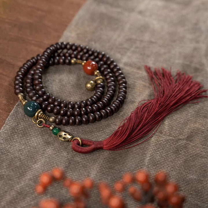 Buddha Stones 108 Mala Beads Natural Tibet Purple Bodhi Seed Auspiciousness Bracelet - image 2
