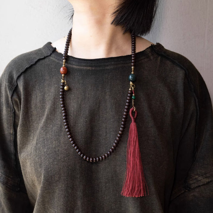 Buddha Stones 108 Mala Beads Natural Tibet Purple Bodhi Seed Auspiciousness Bracelet - image 11