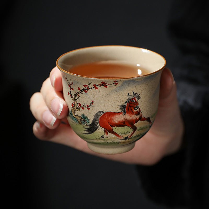 Buddha Stones 12 Chinese Zodiac Ceramic Teacup Kung Fu Tea Cup 130ml - image 16