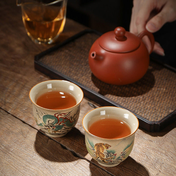 Buddha Stones 12 Chinese Zodiac Ceramic Teacup Kung Fu Tea Cup 130ml - image 3