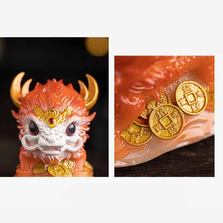 Buddha Stones Color Changing Small Kirin Resin Tea Pet Home Figurine Decoration - image 8