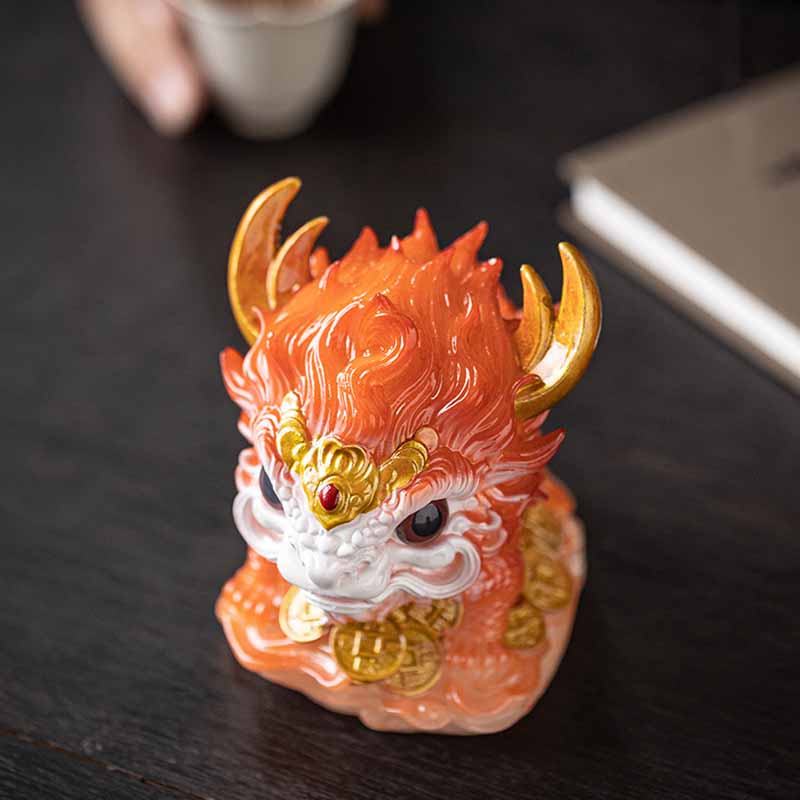 Buddha Stones Color Changing Small Kirin Resin Tea Pet Home Figurine Decoration - image 22