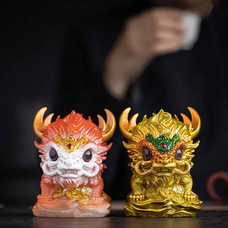 Buddha Stones Color Changing Small Kirin Resin Tea Pet Home Figurine Decoration - image 16