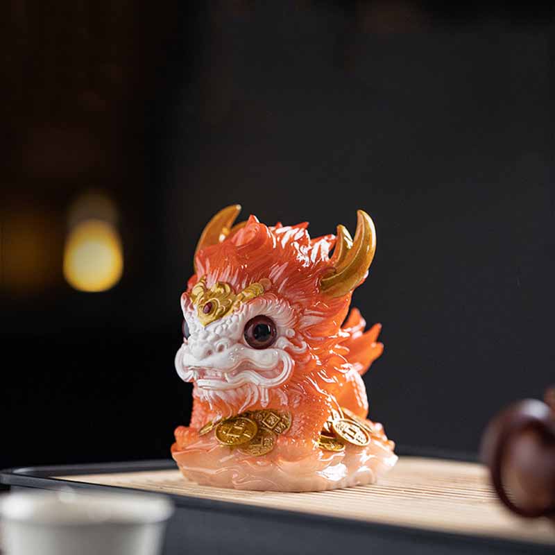 Buddha Stones Color Changing Small Kirin Resin Tea Pet Home Figurine Decoration - image 23