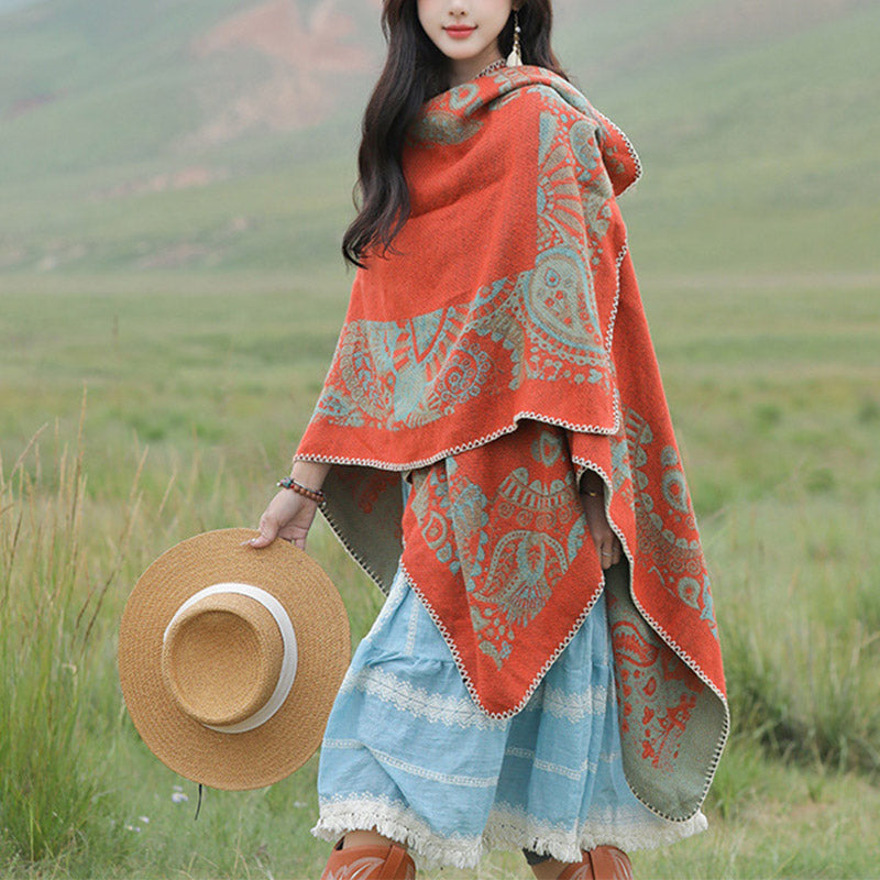 Buddha Stones Tibetan Shawl Simple Pattern Winter Cozy Travel Scarf Wrap - image 1