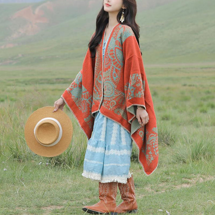 Buddha Stones Tibetan Shawl Simple Pattern Winter Cozy Travel Scarf Wrap - image 11