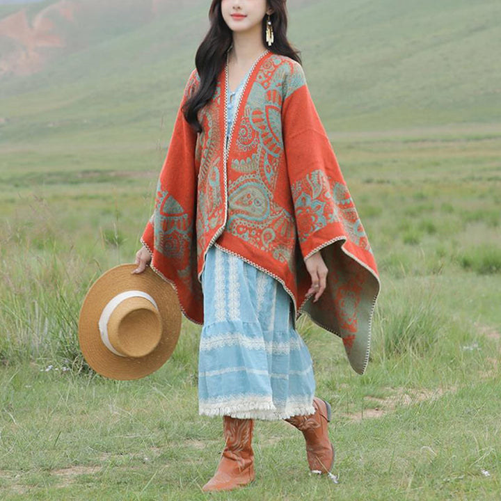 Buddha Stones Tibetan Shawl Simple Pattern Winter Cozy Travel Scarf Wrap - image 17