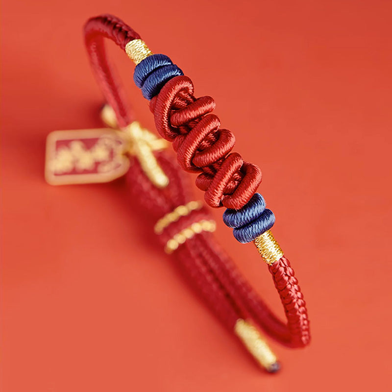 Buddha Stones 925 Sterling Silver Koi Fish Charm Wealth Success Braided Bracelet - image 2