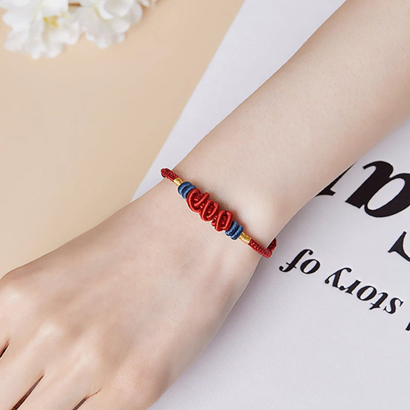 Buddha Stones 925 Sterling Silver Koi Fish Charm Wealth Success Braided Bracelet - image 6