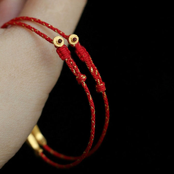 Buddha Stones 14K Gold Plated Koi Fish Luck Wealth Braided Bracelet - image 4