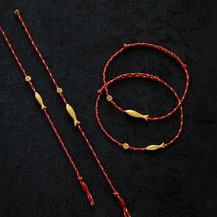 Buddha Stones 14K Gold Plated Koi Fish Luck Wealth Braided Bracelet - image 10