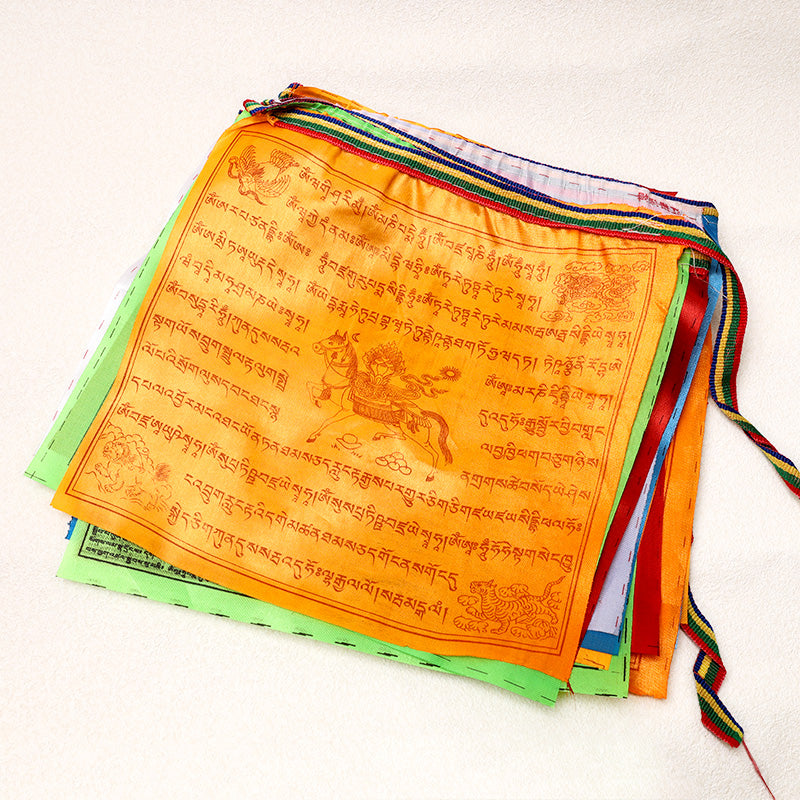Buddha Stones Outdoor Long-lasting Windhorse 20 Pcs Prayer Flag - 7m - image 0