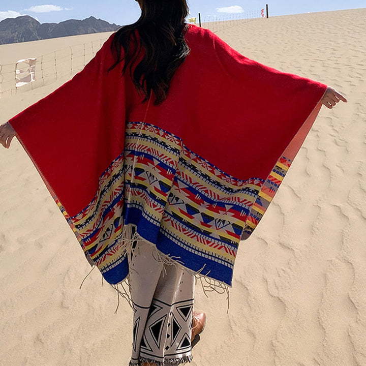 Buddha Stones Tibetan Shawl Colorful Geometry Winter Cozy Travel Scarf Wrap - image 16