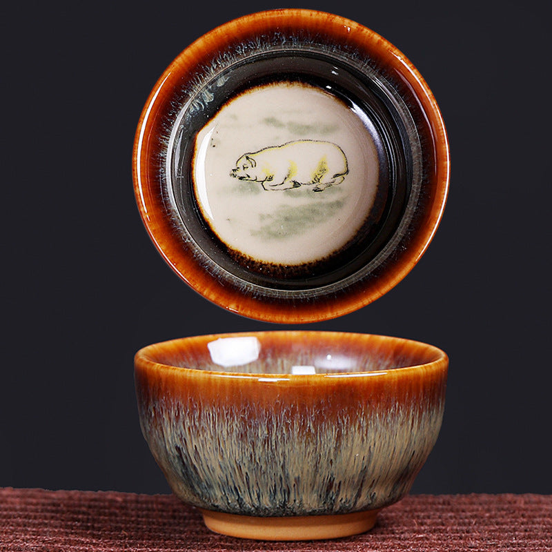 Buddha Stones 12 Chinese Zodiac Pattern Ceramic Teacup Kung Fu Jian Chinese Zhan Tea Cup 73ml - Pig 6.8cm*3.6cm*73ml - image 17