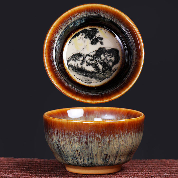 Buddha Stones 12 Chinese Zodiac Pattern Ceramic Teacup Kung Fu Jian Chinese Zhan Tea Cup 73ml - Dog 6.8cm*3.6cm*73ml - image 16