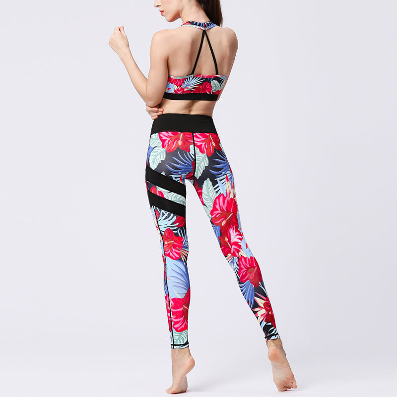 Buddha Stones 2Pcs Sunflower Flowers Leaves Print Top Pants Sports Fitness Yoga Women's Yoga Sets - image 41