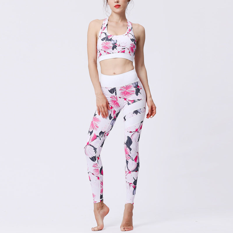 Buddha Stones 2Pcs Sunflower Flowers Leaves Print Top Pants Sports Fitness Yoga Women's Yoga Sets - image 46