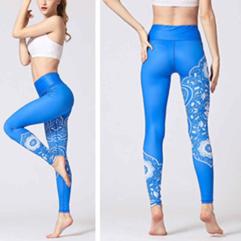 Buddha Stones Lines Weeds Sakura Flowers Black Tree Print Pants Sports Fitness Yoga Leggings Women's Yoga Pants - image 1