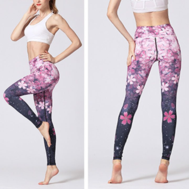 Buddha Stones Lines Weeds Sakura Flowers Black Tree Print Pants Sports Fitness Yoga Leggings Women's Yoga Pants - image 26