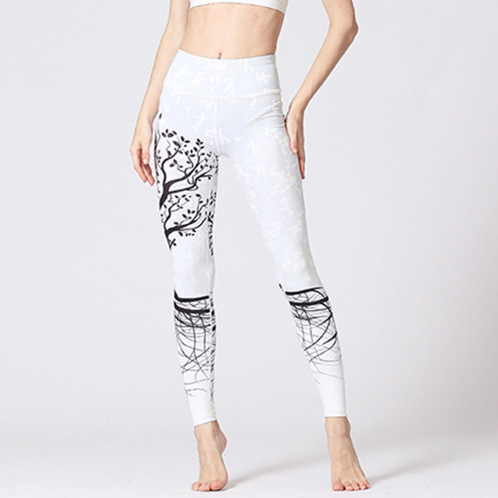 Buddha Stones Lines Weeds Sakura Flowers Black Tree Print Pants Sports Fitness Yoga Leggings Women's Yoga Pants - image 32