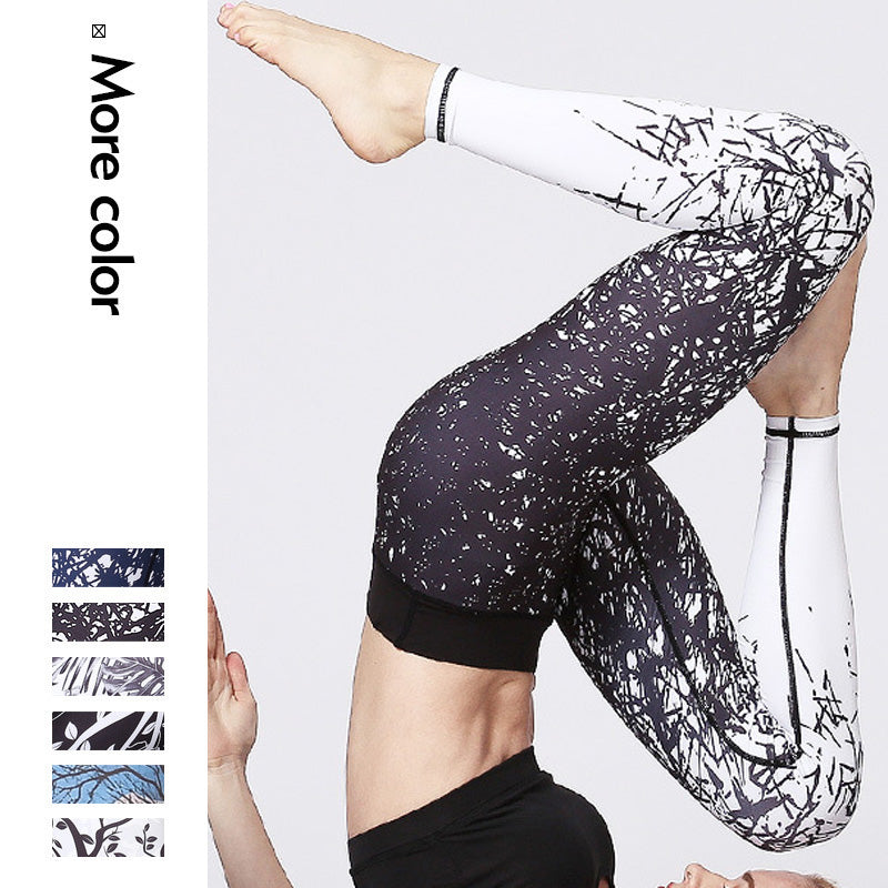 Buddha Stones Lines Weeds Sakura Flowers Black Tree Print Pants Sports Fitness Yoga Leggings Women's Yoga Pants - image 11