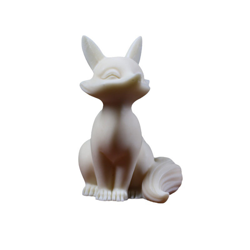 Buddha Stones Mini Nine Tailed Fox Ivory Fruit Protection Home Decoration - image 7