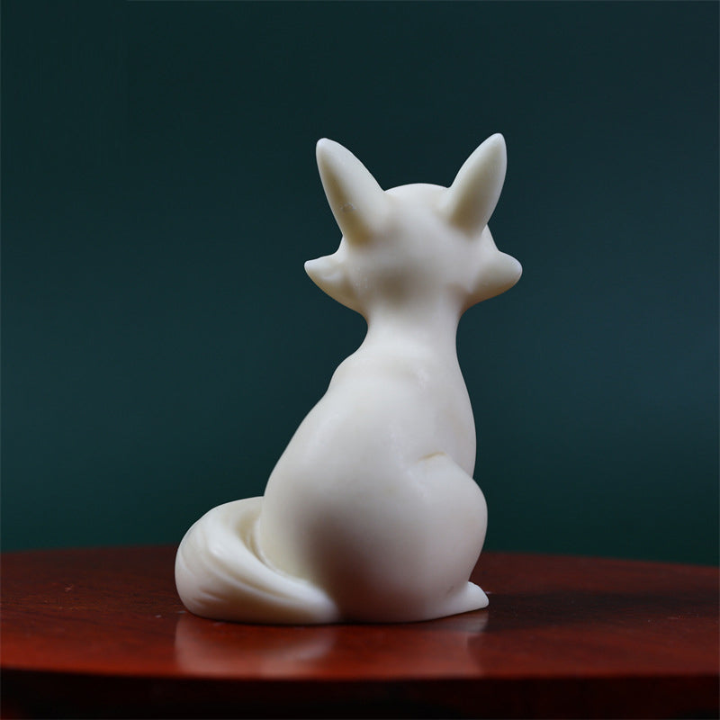 Buddha Stones Mini Nine Tailed Fox Ivory Fruit Protection Home Decoration - image 5