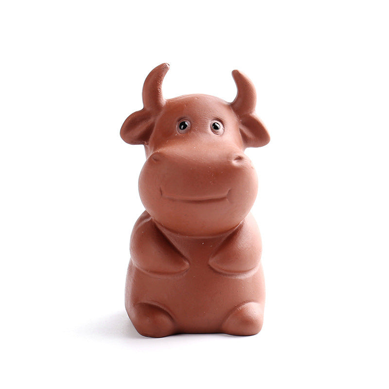 Buddha Stones Chinese Zodiac Purple Clay Wealth Ceramic Tea Pet Home Figurine Decoration - image 7
