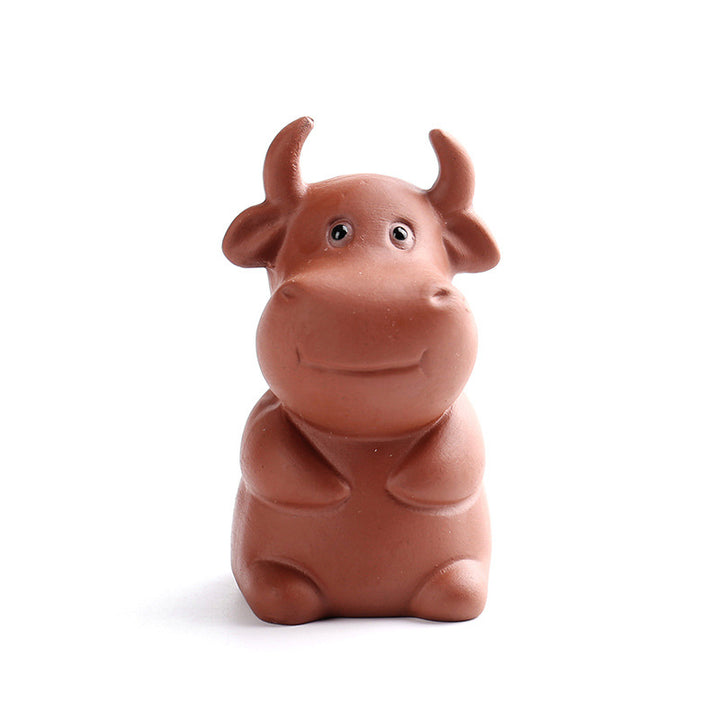 Buddha Stones Chinese Zodiac Purple Clay Wealth Ceramic Tea Pet Home Figurine Decoration - image 7