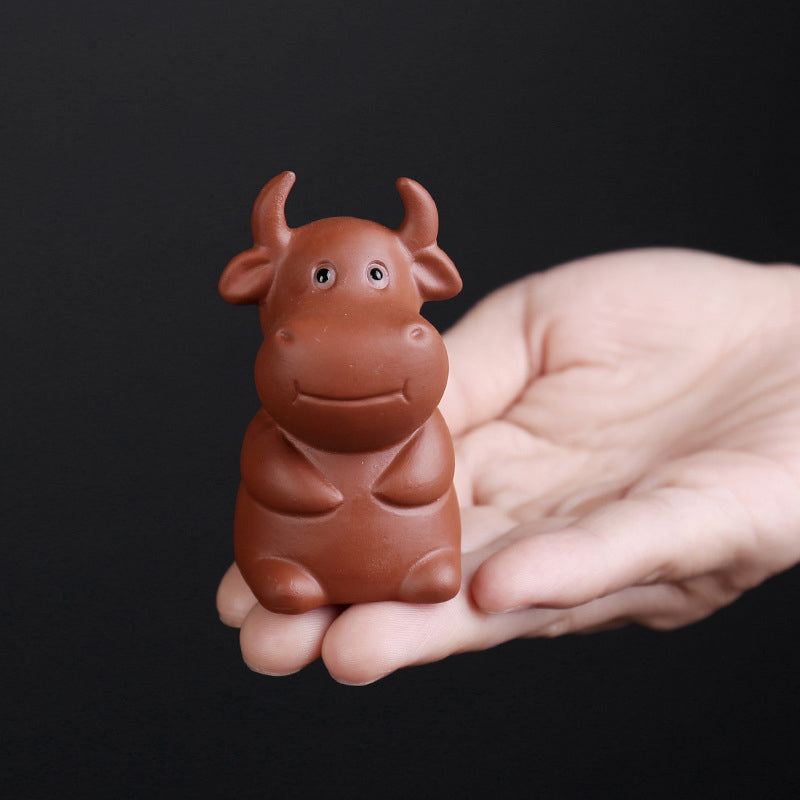 Buddha Stones Chinese Zodiac Purple Clay Wealth Ceramic Tea Pet Home Figurine Decoration - image 6