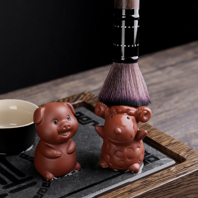 Buddha Stones Chinese Zodiac Purple Clay Wealth Ceramic Tea Pet Home Figurine Decoration - image 17