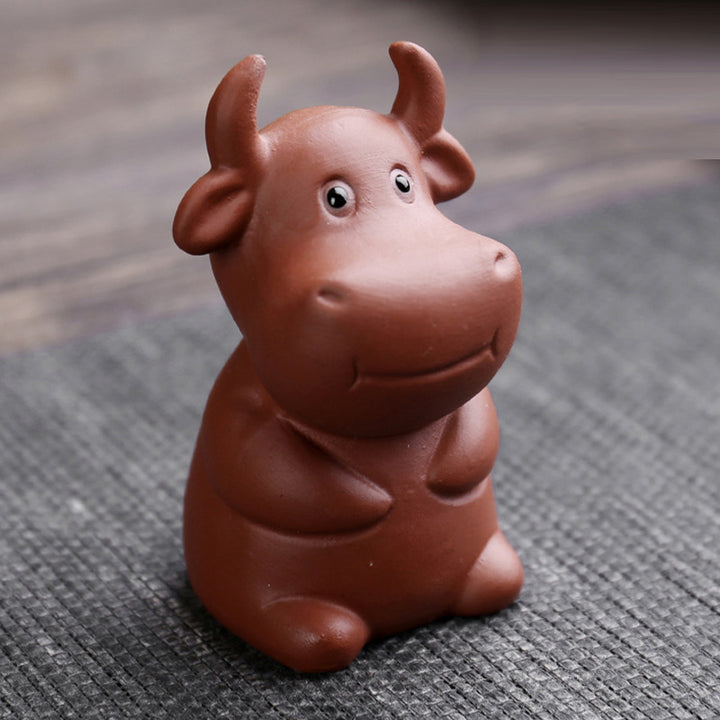 Buddha Stones Chinese Zodiac Purple Clay Wealth Ceramic Tea Pet Home Figurine Decoration - image 4