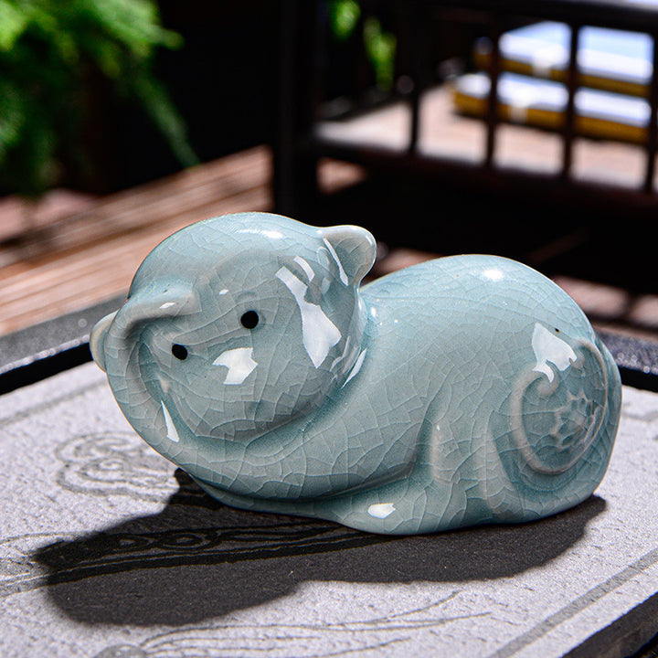Buddha Stones Chinese Zodiac Wealth Ceramic Tea Pet Home Figurine Decoration - Monkey 8.5cm*5cm*5cm - image 18