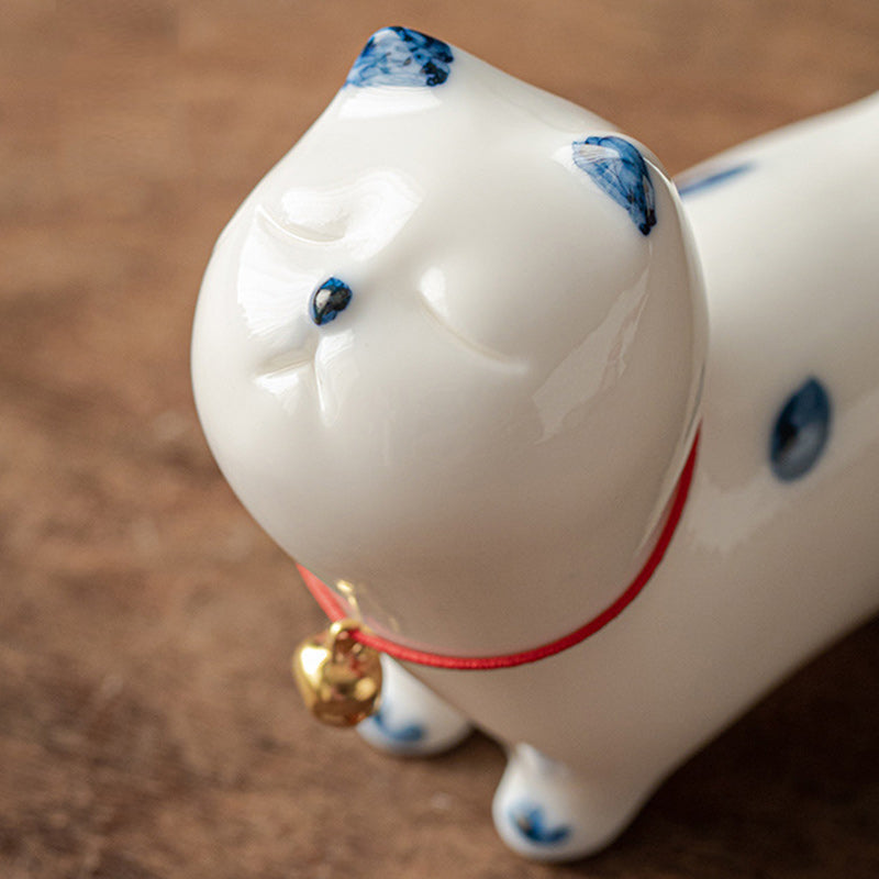 Buddha Stones Mini Lucky White Cat Kitten Tea Pet Ceramic Home Desk Figurine Decoration - image 8